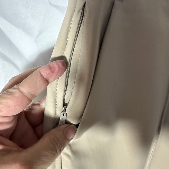 Athleta Tan High Rise Capri Zip Pocket Side Zip Closure 2 reg pockets - Picture 7 of 14